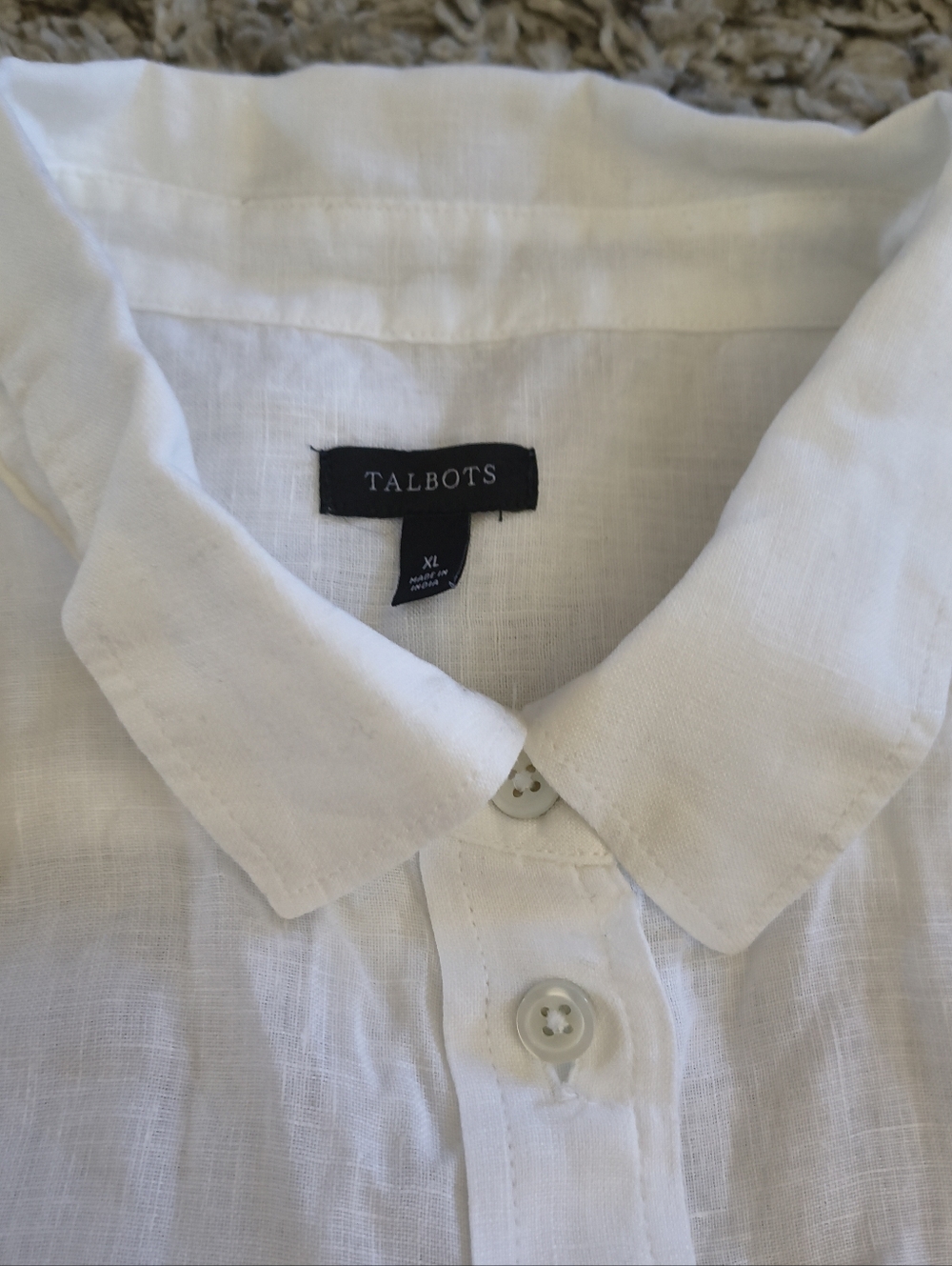Talbots 100% Linen Oversized Button Up Long Sleeve Shirt - Picture 4 of 5